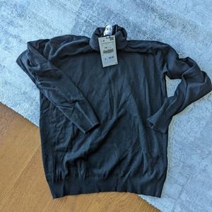 NWT ZARA MAN MEN TURTLENECK SWEATER BLACK MEDIUM